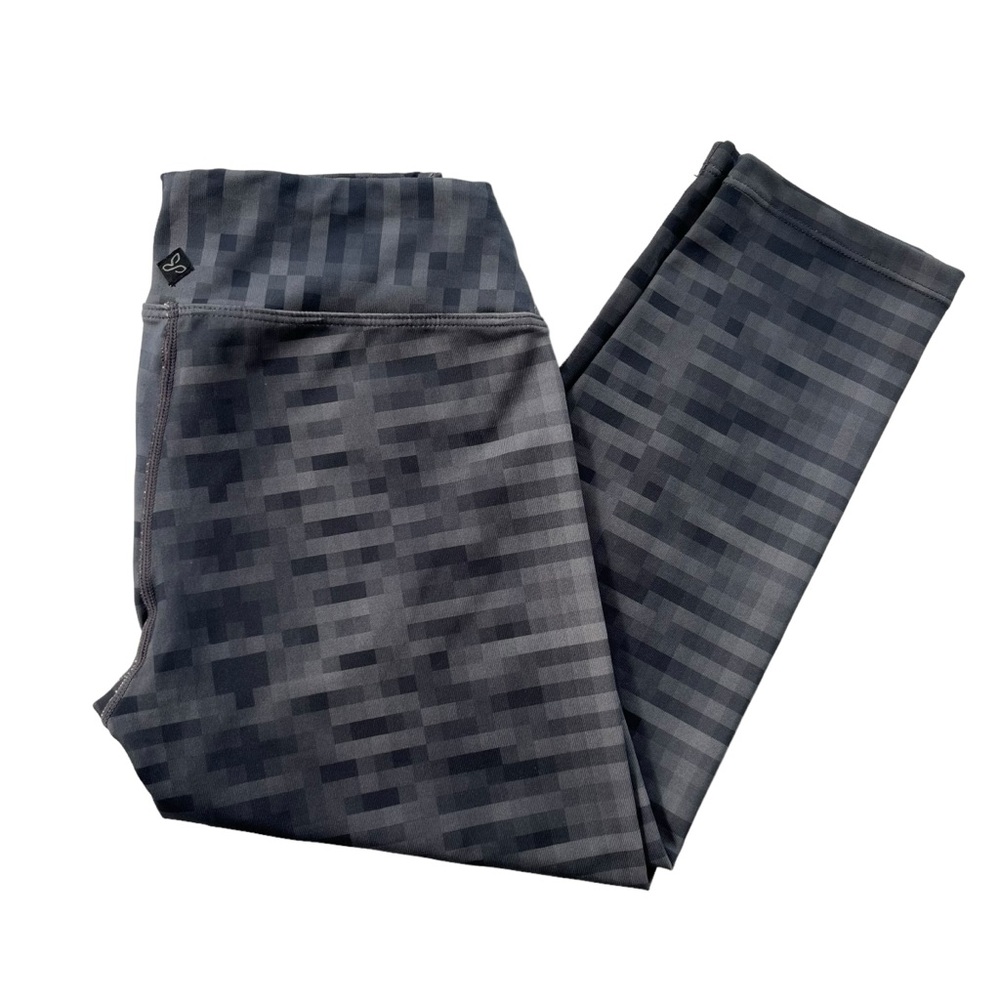 Prana Womens Size Small Gray Abstract Print Roxanne Capri Active Stretch Legging